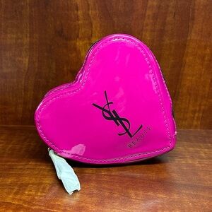 YSL BEAUTE Pink Heart-Shaped Cosmetic Case NEW